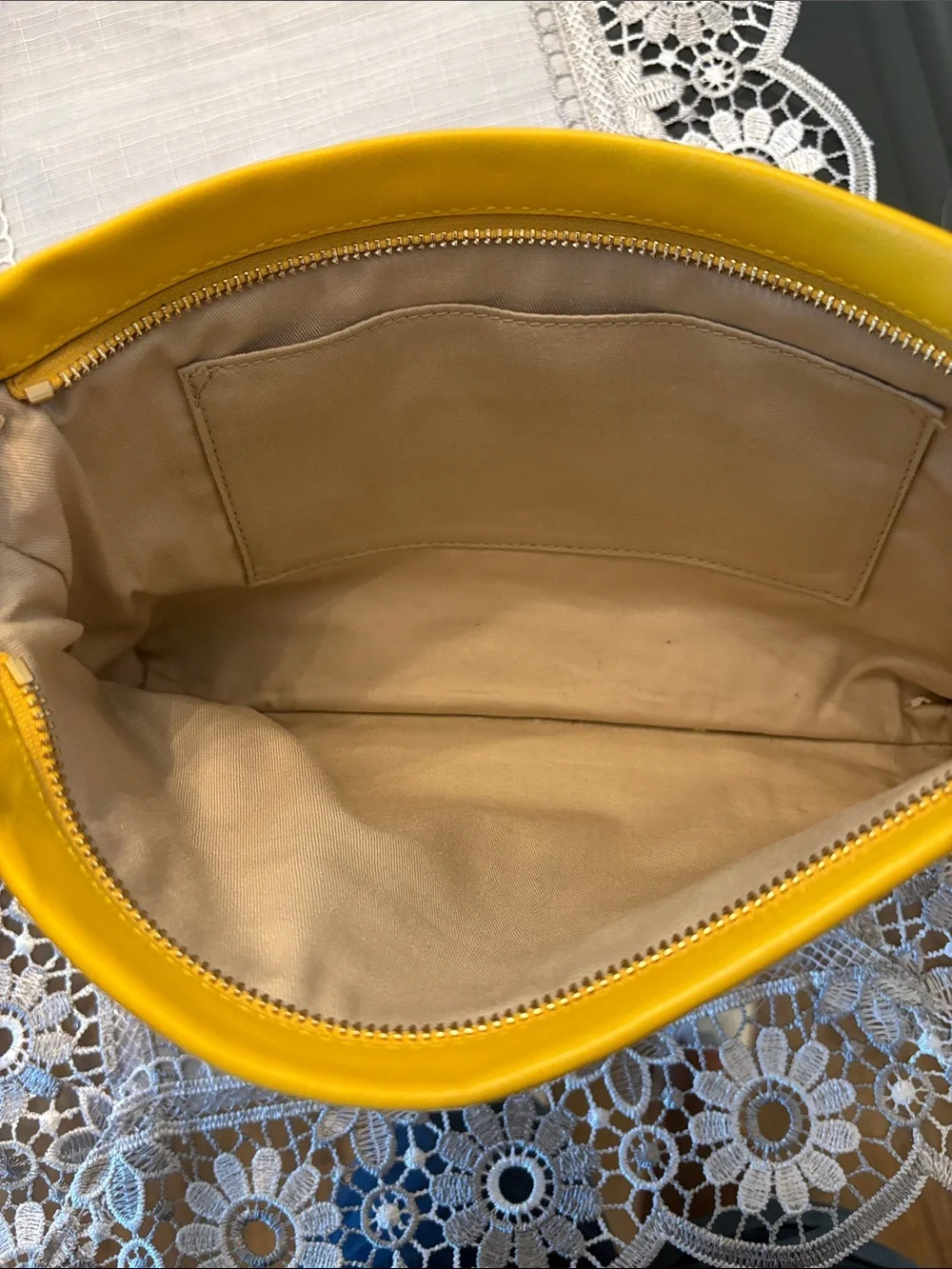 COACH Yellow Leather Clutch with Front Zip